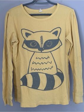 Old Navy Youth Size XXL (16) Yellow Raccoon Ribbed Shirt